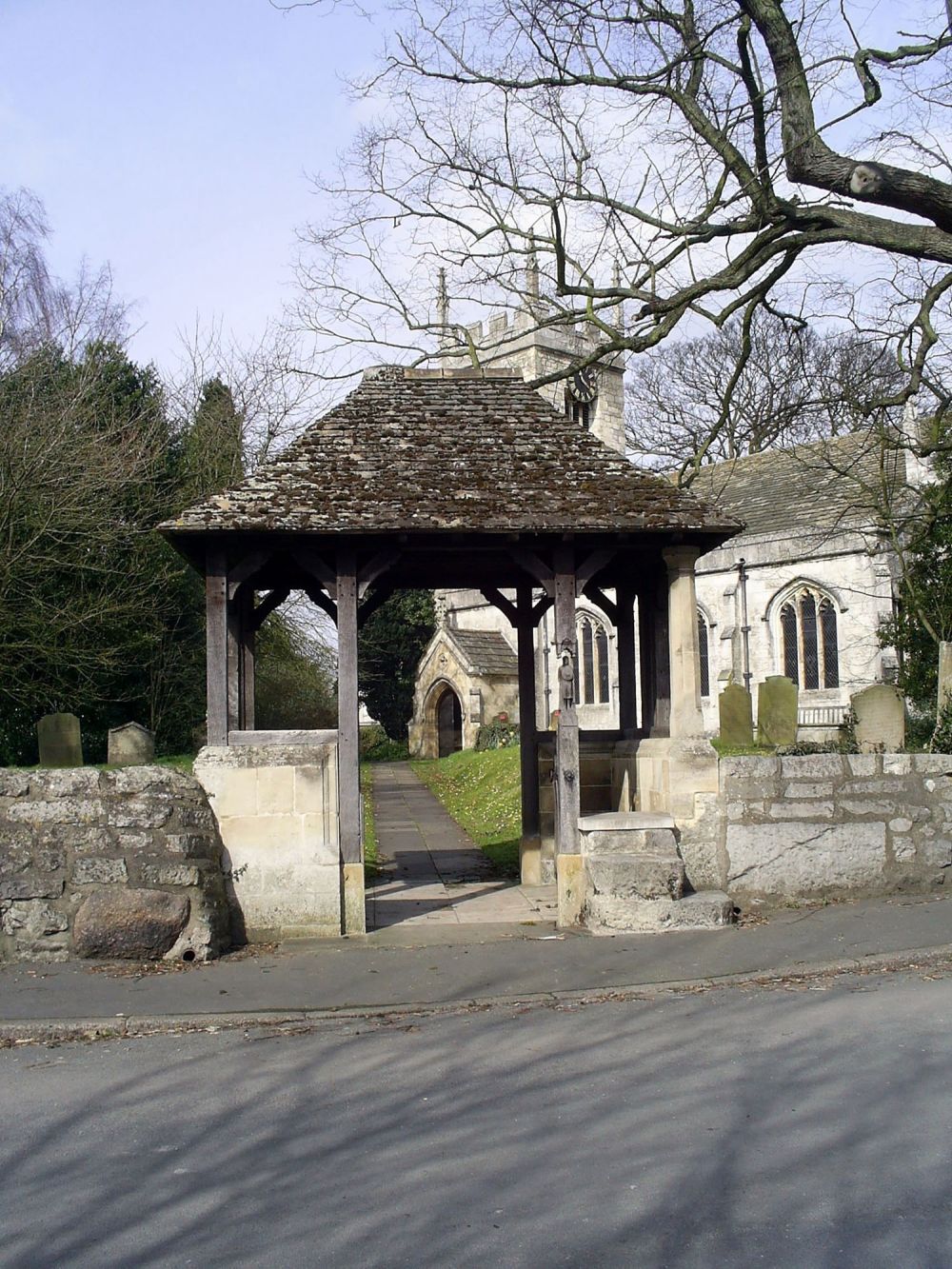 Lych gate, All Saints church, Bolton Percy