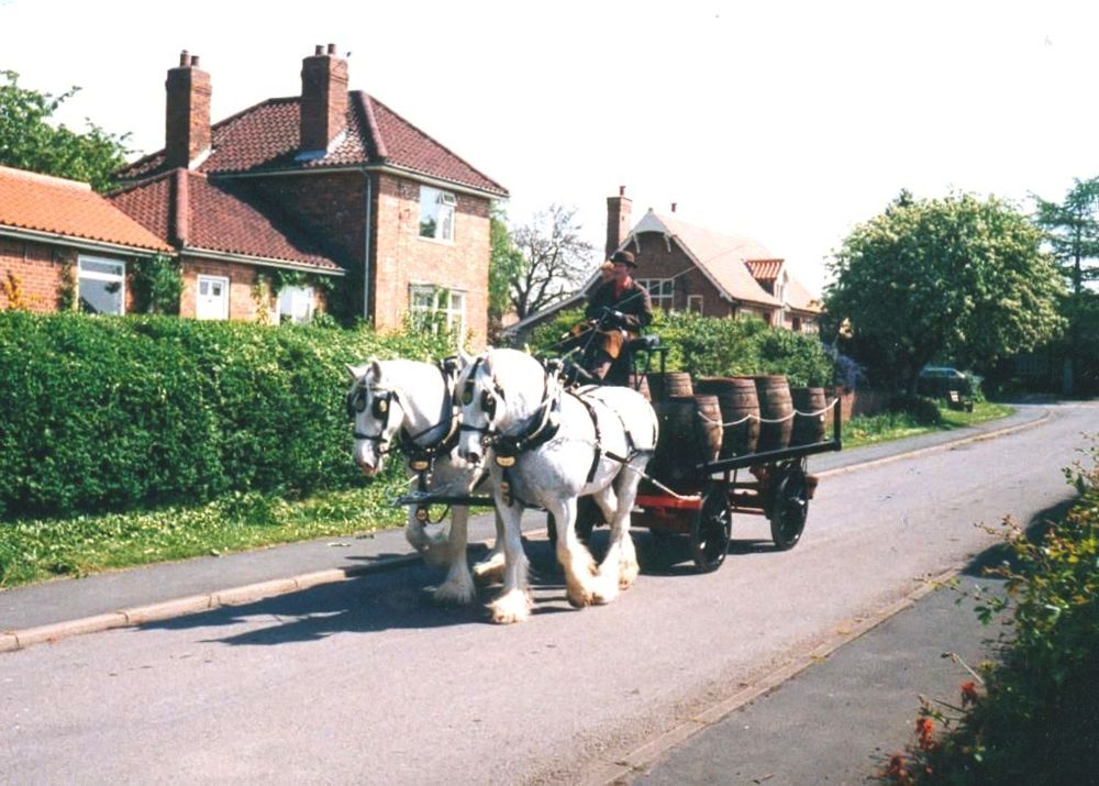 Sam Smith's dray wagon passing through Bolton Percy
