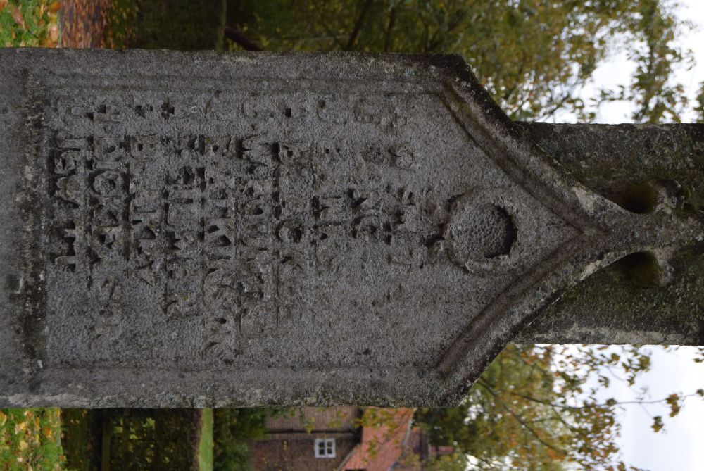 Detail of inscription on rear of Bolton Percy war memorial