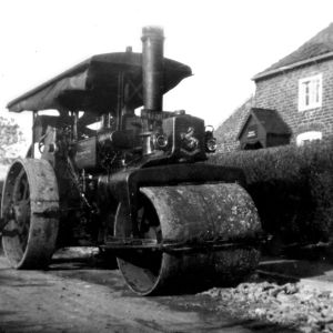 Steam roller outside Prospect Cottage
