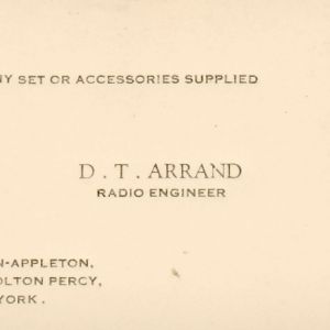 Business card of David Arrand