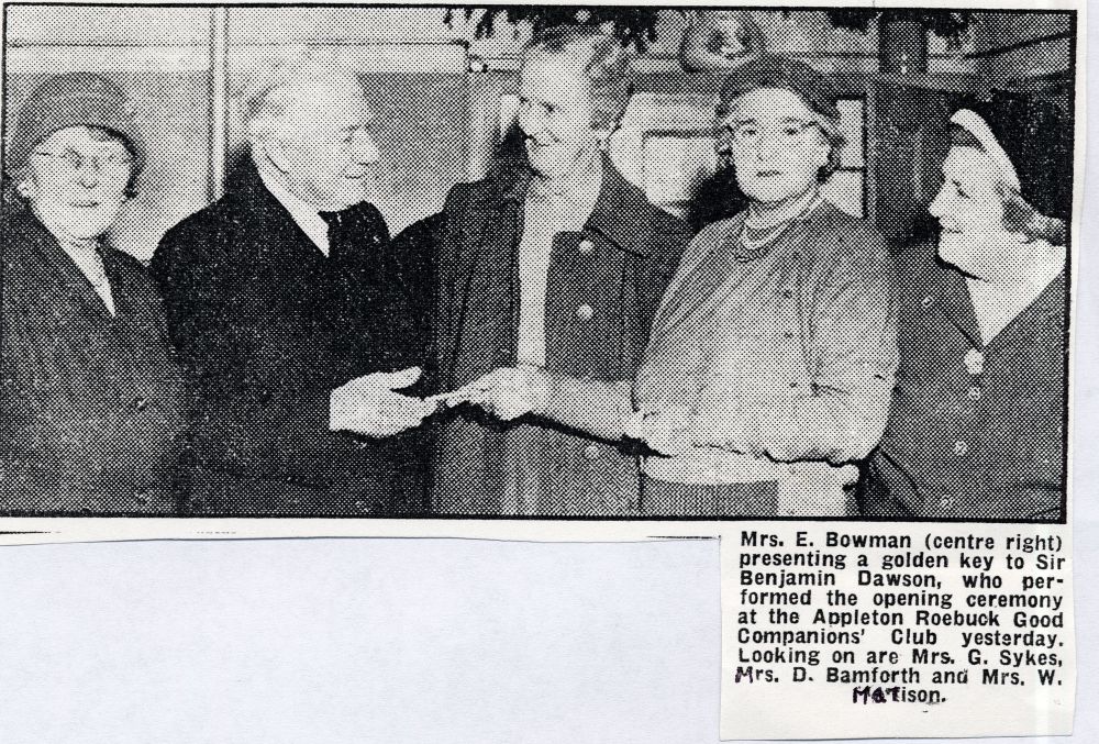 Opening of Good Companions Club; Evening Press March 1960