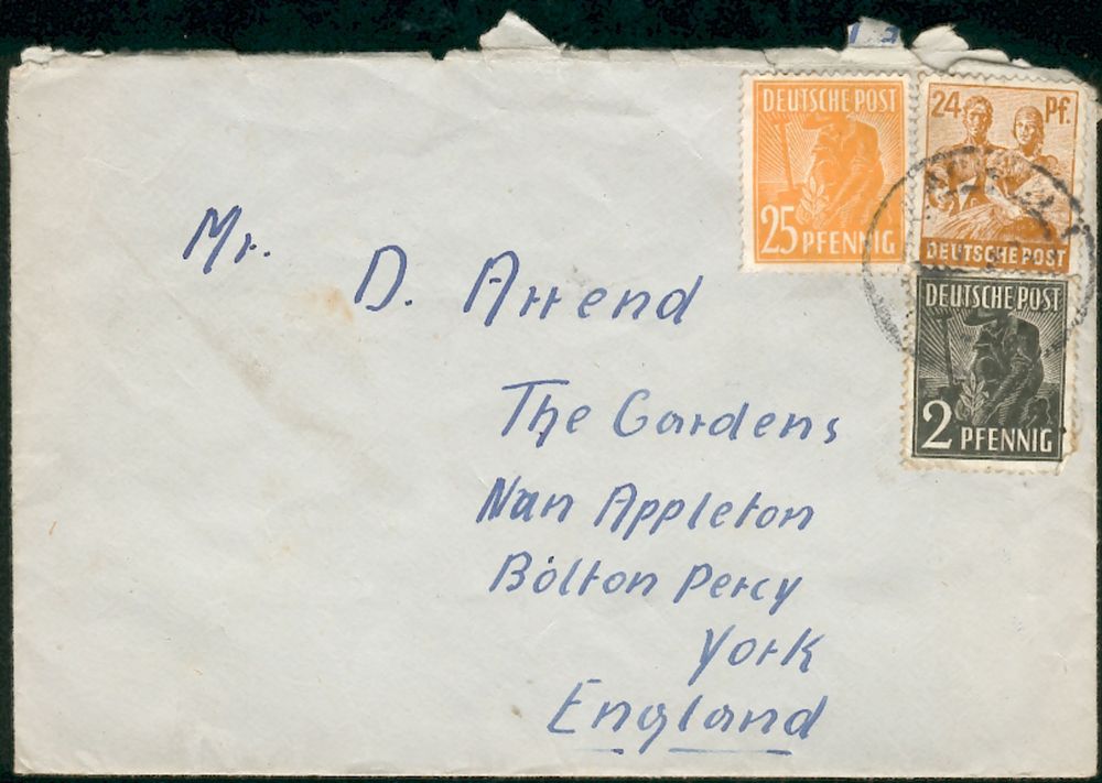 Envelope of letter to the Arrands from 'Josef'