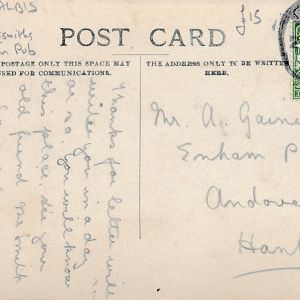 Reverse of postcard of Ship Inn