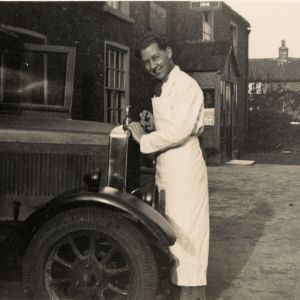 Arnold Mortimer and car