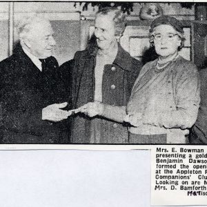 Opening of Good Companions Club; Evening Press March 1960