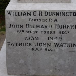 Detail of Appleton Roebuck war memorial (WW 2 names)