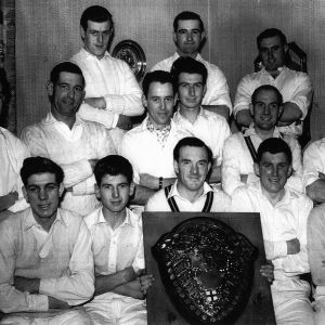 Cricket team with shield
