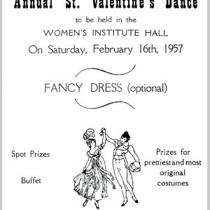 Poster for a Valentine's Ball at the WI Hall